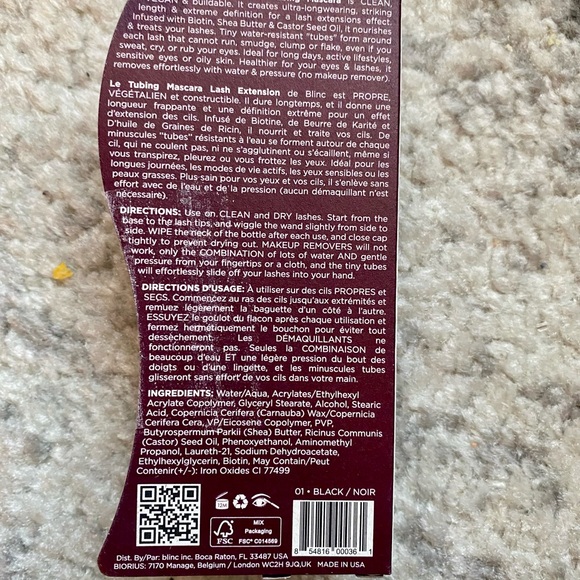 New! Blinc Lash Extension Tubing Mascara , Extreme Lengthening Mascara black - Picture 3 of 4